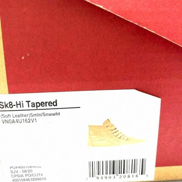 💖MEGA SALE💖Vans Sk8-Hi Tapered Soft Leather High VN0A4U162V1 Men's Beige Top - Picture 8 of 9